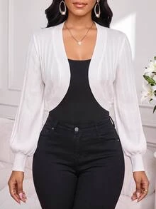 SHEIN Lady Vacation Women's Knit Hollow-Out Sweater Top - White - View 5