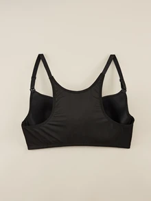 Bralution Black Underwire Molded Cup High Support Push-Up Lifting Front Closure Side-Smoothing Minimalist Comfortable Plus Size Bra - Black - View 2