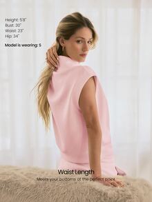 GLOWMODE SoftCalm Modal Easy Does It Soft Silky-Smooth Breathable Half-Zip Short-Sleeve Sweatshirt Daily Casual Wear - Baby Pink - View 2