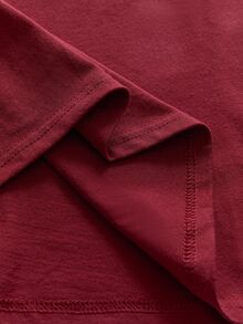 Norleigh Men's Contrast Color Printed Crew Neck Long Sleeve T-Shirt - Burgundy - View 7