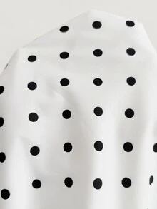 SHEIN PETITE 女款波點拉鍊休閒百搭日常旅行長袖夾克 - 黑與白 - 查看 13