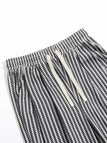 STEELVANCE Men's Streetwear Baggy Sweatpants, Striped Drawstring Wide Leg Pants, Y2K Casual Loose Fit - White - View 4