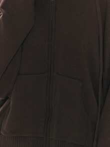 MUSERA Jaket Rajut Longgar Berkerudung Cokelat dengan Resleting, Cocok untuk Musim Gugur dan Musim Dingin, Pakaian Rajut Esensial Sehari-hari, Pakaian Inti - Coklat - View 6