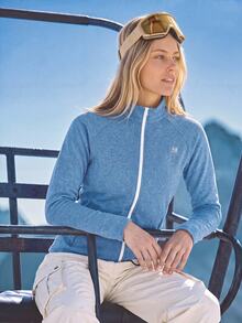 In My Nature Women's Raglan Long Sleeve Zipper Front Fleece Outdoor Jacket - Multicolor - View 2