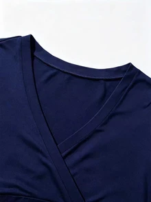 IslaSuriya Women's Solid Color V-Neck Short Sleeve Casual Versatile T-Shirt - Multicolor - View 5