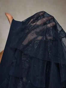 Slaydiva Navy Blue,Summer,Boho,R And B,Concert Elastic Waist Sheer Skirt For Music Festivals,Western Nashville,Birthday,Graduation,Students,Vacation,Beach Wear - Royal Blue - View 9