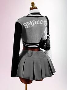 SHEIN ICON Women's Knit Thin Cardigan, Suitable For Back To School Season, Campus Style, Sexy, Avant-Garde, Sexy - Black and White - View 8