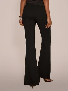 MUSERA V Dipped Waistband Seamed Detail Fitted Flare Trouser Sexy Evening Halloween Going Out Fall Winter Autumn Solitude - Black - View 4