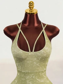 Zolique Spaghetti Strap Bodycon Sexy Dress - Army Green - View 1