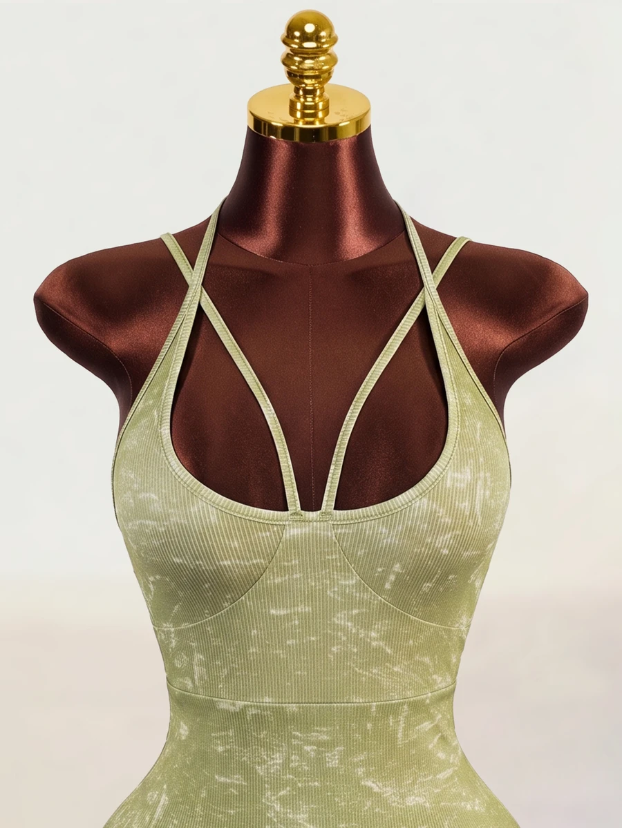 Zolique Spaghetti Strap Bodycon Sexy Dress - Army Green - View 1