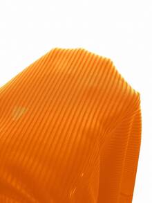 Zolique Casual Women's Orange Short Sleeve Collar Neck Rib-Knit Short Unitard - Orange - View 8