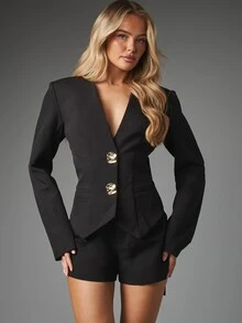 MISSGUIDED Women Blazers - Black - View 1