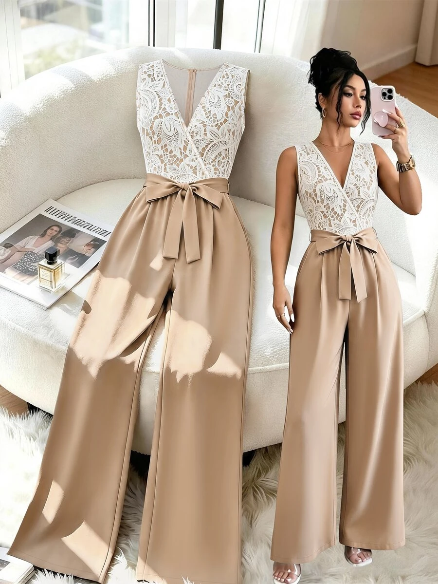 SHEIN Franclia [Printed Design] New Elegant Fashion Printed Patchwork Women's Jumpsuit