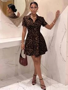 Slaydiva 休闲简约女式迷你连衣裙，适合夏季穿着 - 彩色 - 查看 1