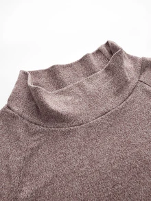 In My Nature Women's Solid Color Stand Collar Casual Versatile Daily Outdoor T-Shirt - Khaki - View 10