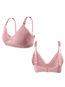 SHEIN Women's 2026 Hot-Selling Fashionable Comfortable Minimalist Solid Color High Quality Maternity Nursing Bras 4pcs/Set - Multicolor - View 9