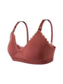SHEIN Women's 2026 Hot-Selling Fashionable Comfortable Minimalist Solid Color High Quality Maternity Nursing Bras 4pcs/Set - Multicolor - View 8