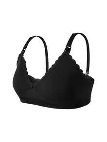 SHEIN Women's 2026 Hot-Selling Fashionable Comfortable Minimalist Solid Color High Quality Maternity Nursing Bras 4pcs/Set - Multicolor - View 6