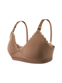 SHEIN Women's 2026 Hot-Selling Fashionable Comfortable Minimalist Solid Color High Quality Maternity Nursing Bras 4pcs/Set - Multicolor - View 7