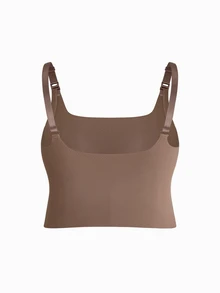 SHEIN 2026 Hot Selling Women's Comfortable Minimalist Solid Color Maternity & Nursing Bra, High Quality High Cost-Effective 1pc - Coffee Brown - View 4