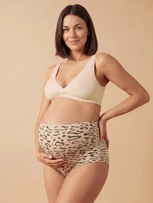 SHEIN 3pcs Pregnant Women High Waist Seamless Leopard Print Underwear Maternity - Multicolor - View 3