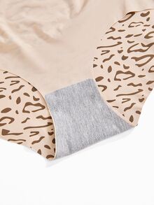 SHEIN 3pcs Pregnant Women High Waist Seamless Leopard Print Underwear Maternity - Multicolor - View 13
