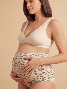 SHEIN 3pcs Pregnant Women High Waist Seamless Leopard Print Underwear Maternity - Multicolor - View 2