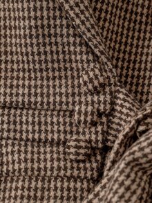 SHEIN Clasi Plus Size Houndstooth Tweed Suit Set, Summer/ Office Evening White Business Casual Elegant Chic Unique - Khaki - View 7