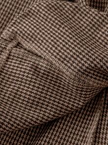 SHEIN Clasi Plus Size Houndstooth Tweed Suit Set, Summer/ Office Evening White Business Casual Elegant Chic Unique - Khaki - View 11