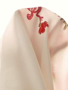 SHEIN LUNE CURVE [印花設計] 大尺碼女款花卉印花前綁帶休閒背心，適合度假 - 米色 - 查看 6
