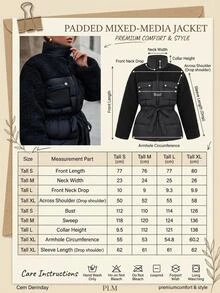 SHEIN Stand Neck Teddy Bear Textured Matched Women's Puffer Down Jacket Everyday Going Out Black Winter Streetwear Casual - Black - View 10