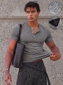 ESTAVOR Men T-Shirts - Grey - View 2