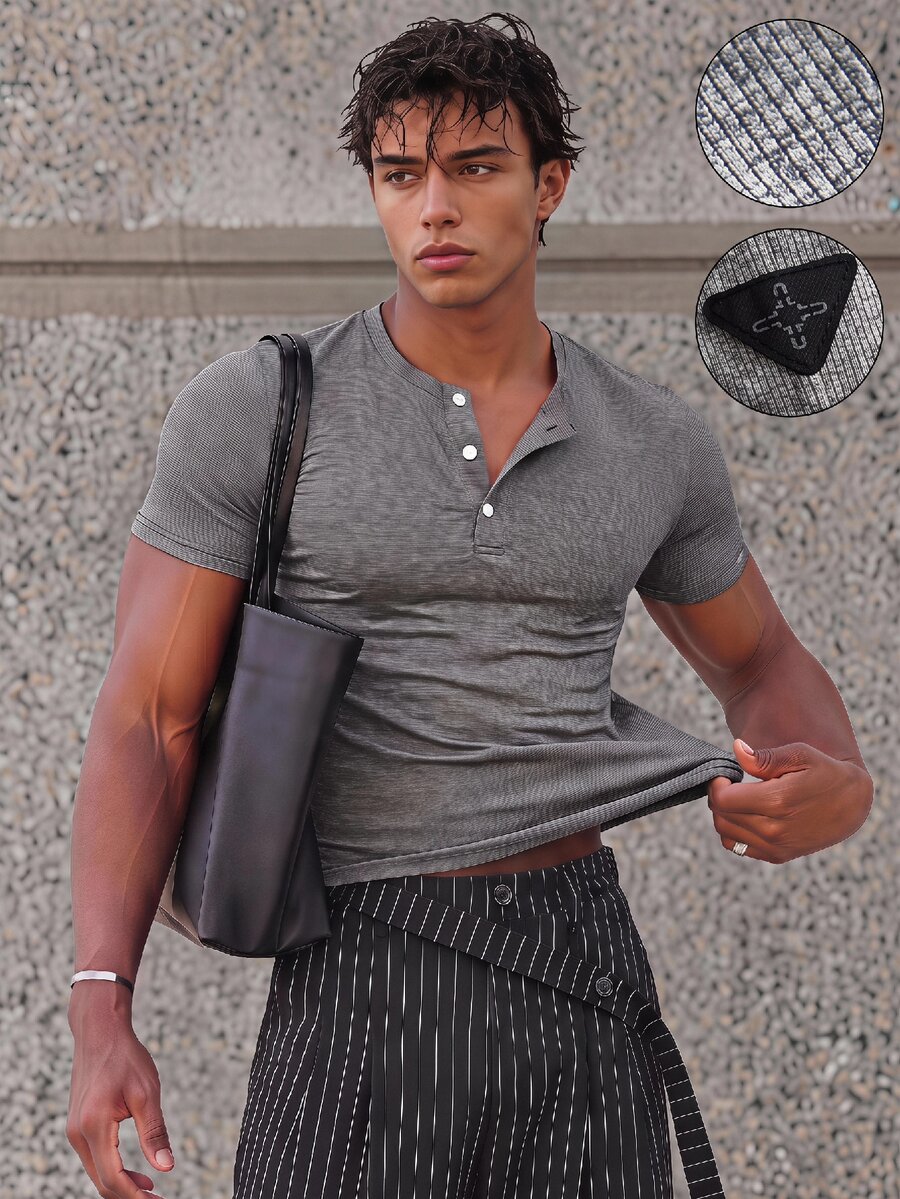 ESTAVOR Men T-Shirts - Grey - View 1