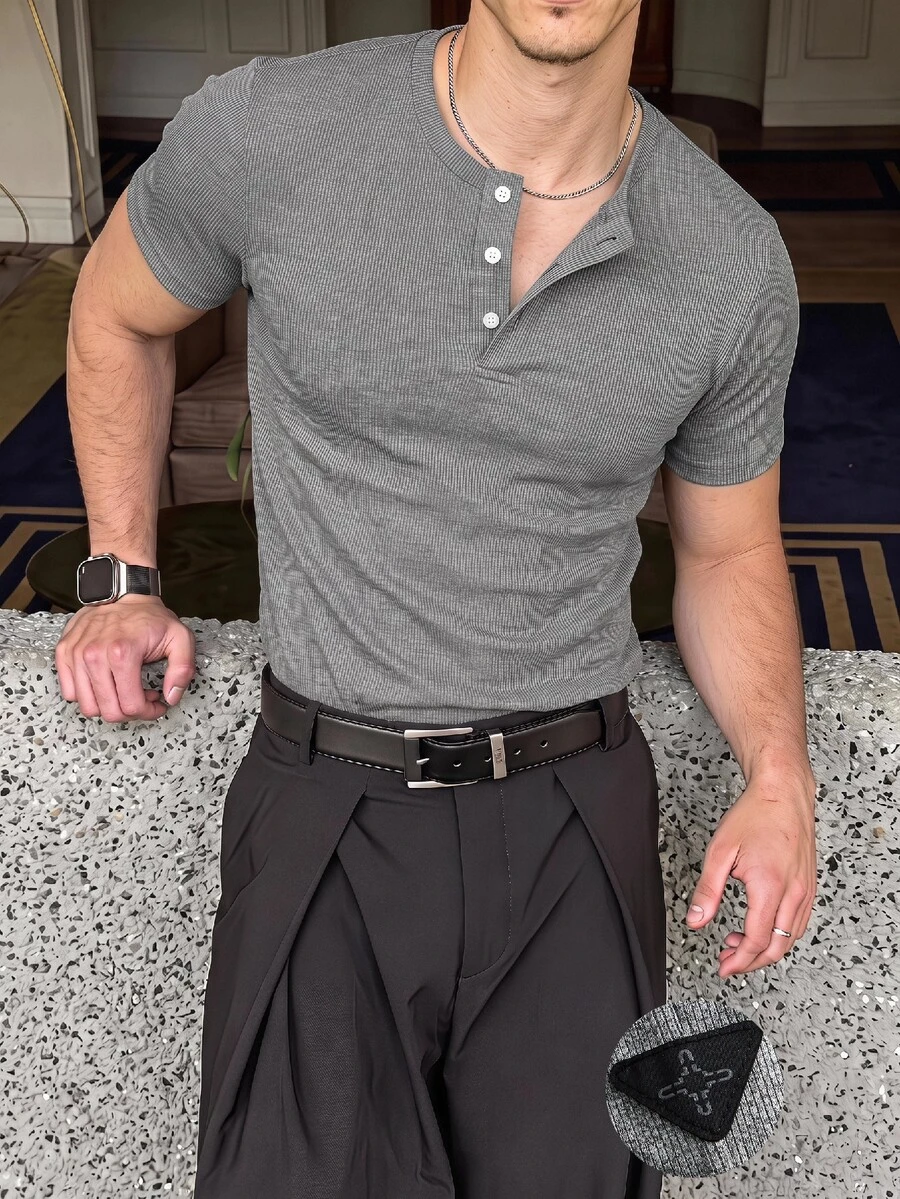 ESTAVOR Men T-Shirts - Grey - View 1