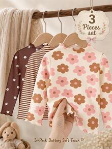 Young Girl 3PCS Young Girls T-Shirts - Multicolor - View 1