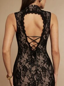 Silquee Elegant Black "New Chinese Style" Autumn/Winter Formal Dress Featuring Frog Closures, Drop-Shoulder Design, And Lace Trim (Suitable For Weddings,= - Coffee - View 9