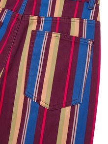 Nöista Vertical Striped Wide-Leg Jeans. Versatile Everyday, Suitable Casual Outings, Commuting, Parties; Easily Paired Anything. Fall Winter, Going Out - Red Violet - View 10