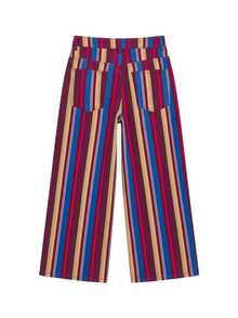 Nöista Vertical Striped Wide-Leg Jeans. Versatile Everyday, Suitable Casual Outings, Commuting, Parties; Easily Paired Anything. Fall Winter, Going Out - Red Violet - View 9