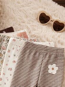 3PCS Baby Girls Bottoms Winter - Multicolor - View 2