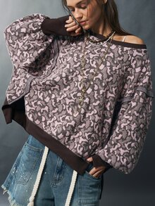 Bohemela Women's All-Over Print Casual Versatile Daily Wear Long Sleeve Sweatshirt - Multicolor - View 5