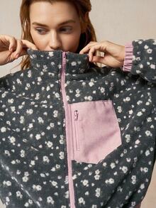 Bohemela Women's All-Over Print Zip-Up Casual Versatile Daily Travel Long Sleeve Jacket - Multicolor - View 2