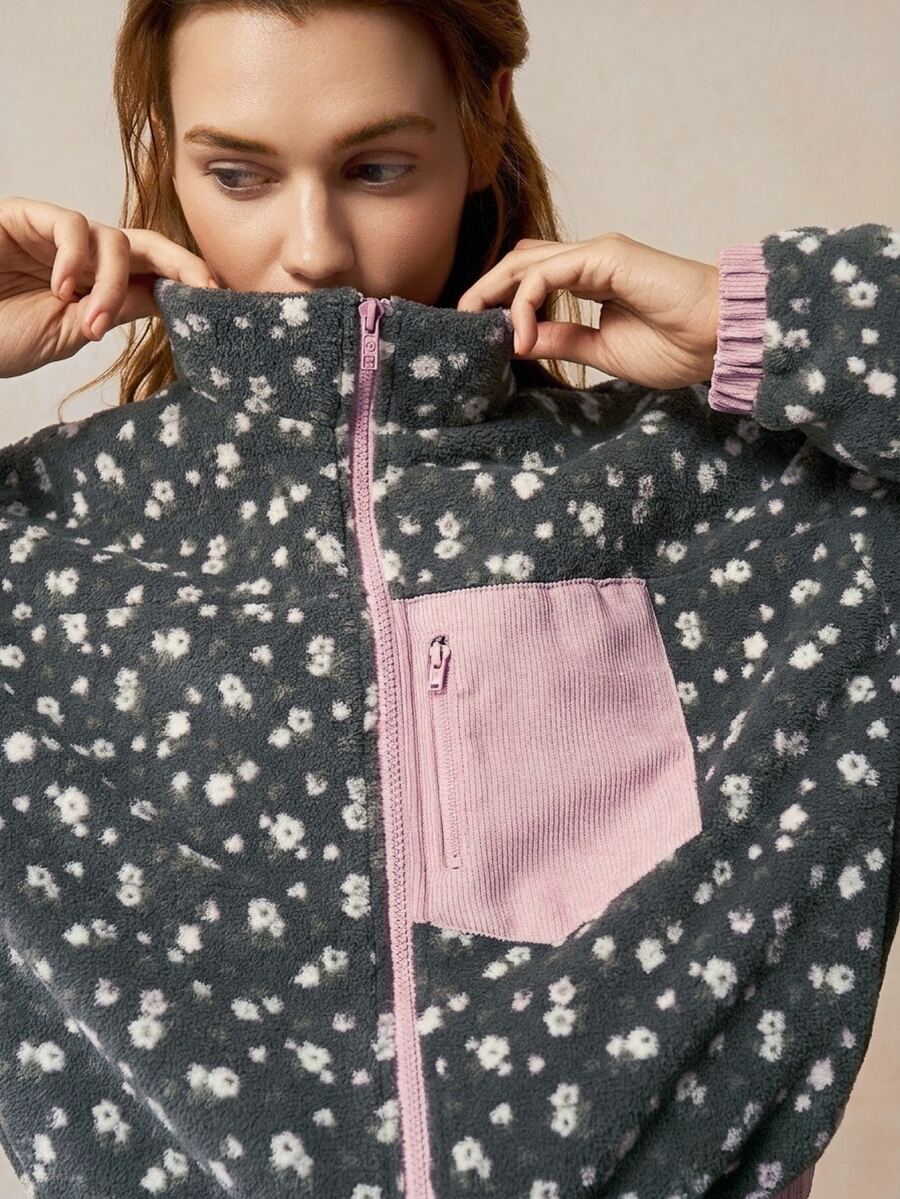 Bohemela Women's All-Over Print Zip-Up Casual Versatile Daily Travel Long Sleeve Jacket - Multicolor - View 1