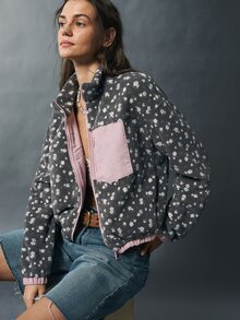 Bohemela Women's All-Over Print Zip-Up Casual Versatile Daily Travel Long Sleeve Jacket - Multicolor - View 7
