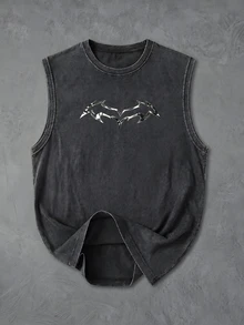 Gym Rark Men's Crew Neck Casual Versatile Daily Wear Sports Tank Top, Gym - Dark Grey - View 3