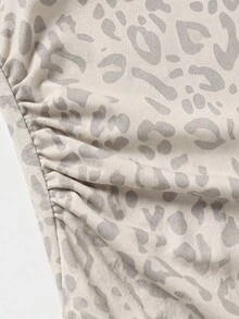 Kids Tween Girls T-Shirt Set Casual Minimalist Leopard Print Suitable For All Seasons - Multicolor - View 2