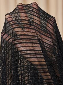 MaterniChic Maternity Solid Color Off-Shoulder Flared Sleeve Shiny Elegant Dress - Black - View 6