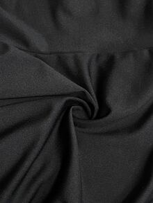 Slaydiva Plus Size Black Slim Fit Sleeveless Cami Bodysuit - Black - View 6