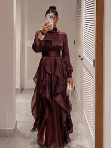 Silquee Women's Elegant Ruched Party & Vacation Dress - Burgundy - View 3
