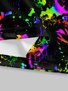Veslaya Plus Size Women Splatter Print Leggings, Suitable For Party - Multicolor - View 5