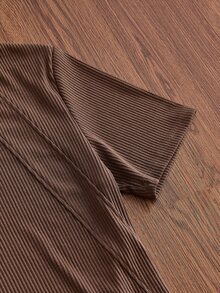 ESTAVOR Men's Summer Casual Slim Fit Short Sleeve T-Shirt, Standard Size, Light Gray, Solid Color - Brown - View 6
